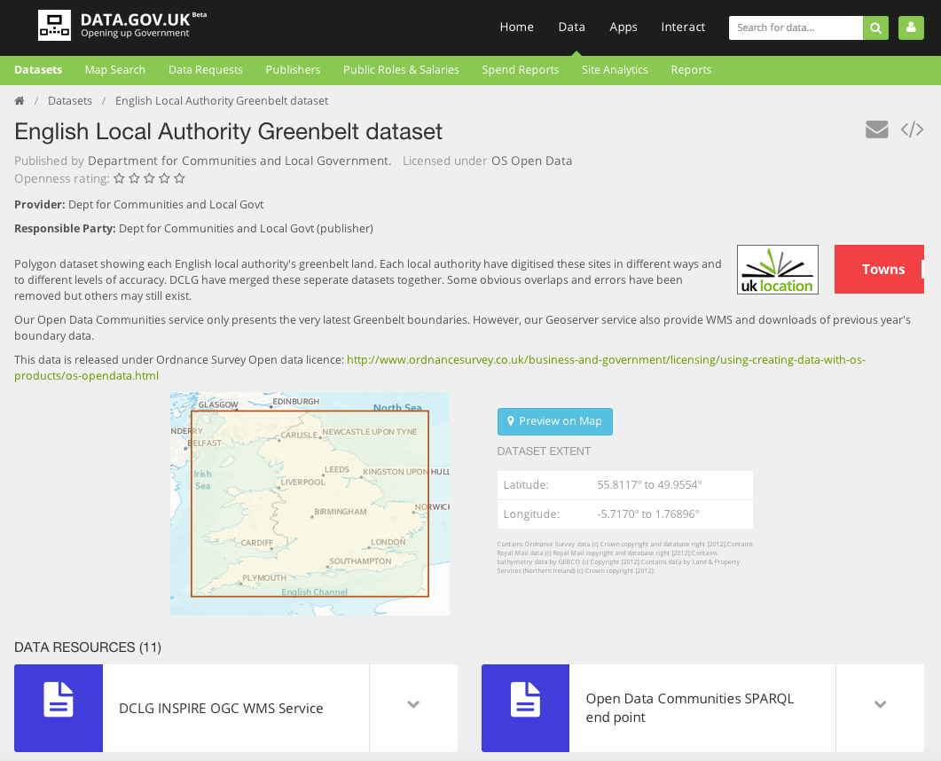 DCLG opens up digital geography as web and linked data services