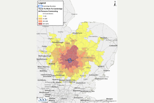 Cambridge is region’s commuting capital – and look how far people will travel to work here