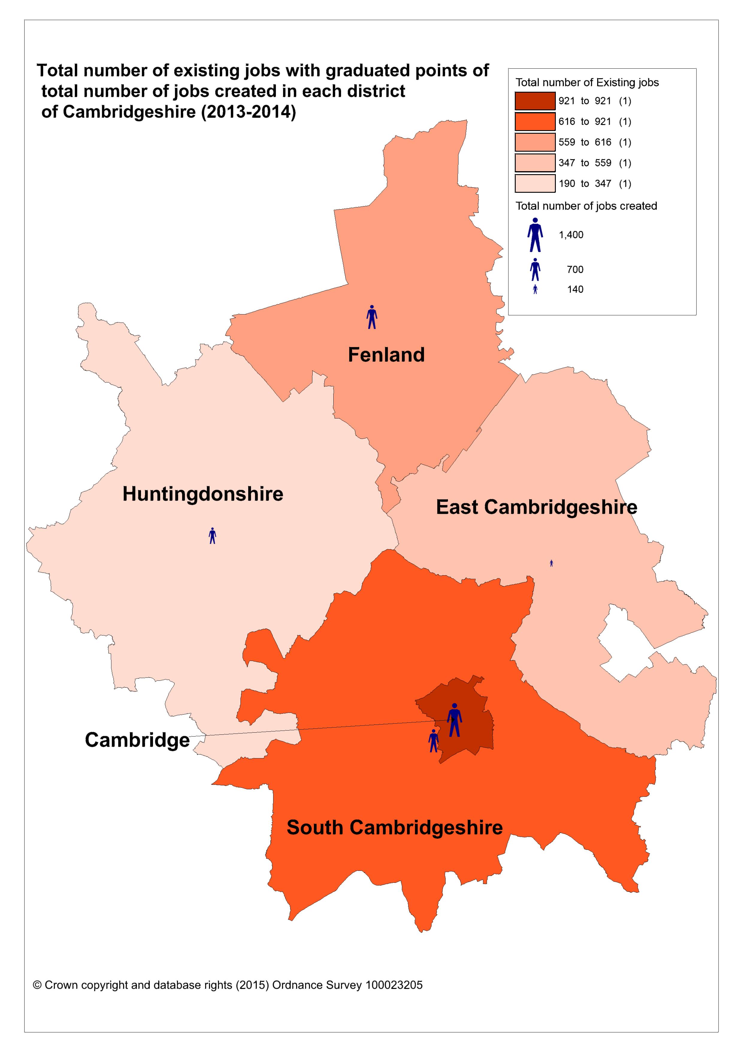 Where are new jobs being created and where are the growth areas within Cambridgeshire?